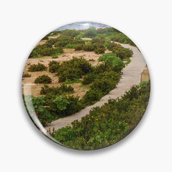 Item preview, Coastal Nature Path Through Green Bushes to the Sea Under a Cloudy Sky designed and sold by Nmallia.