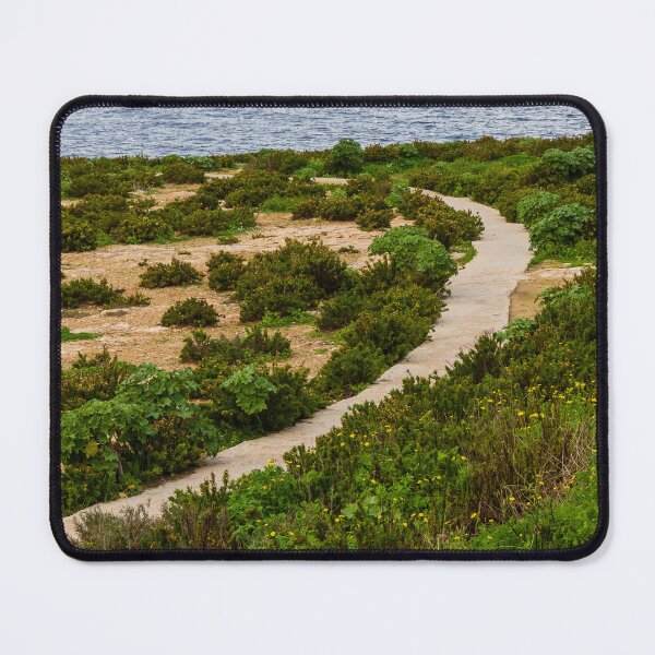 Item preview, Coastal Nature Path Through Green Bushes to the Sea Under a Cloudy Sky designed and sold by Nmallia.