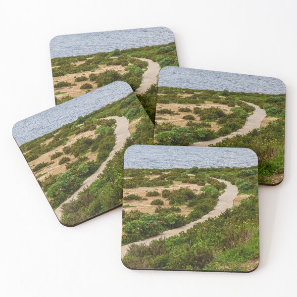 Item preview, Coastal Nature Path Through Green Bushes to the Sea Under a Cloudy Sky designed and sold by Nmallia.