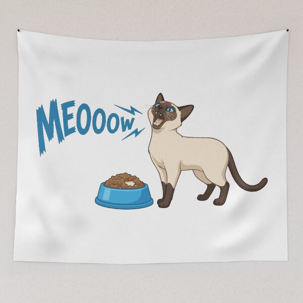 Item preview, Half Empty Bowl Emergency Siamese Cat designed and sold by Petzzz.