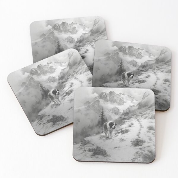 Item preview, A calm Saint Bernard trekking through a stormy mountain pass, Dogs in Motion designed and sold by CDC40.