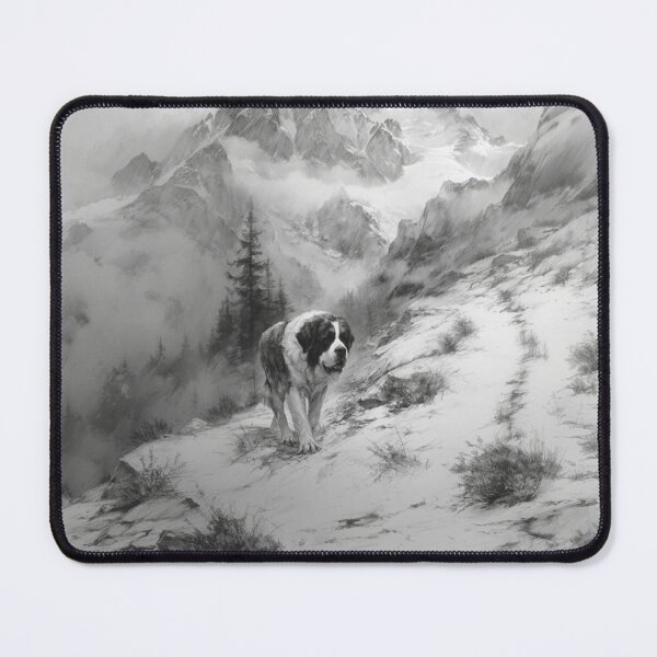 Item preview, A calm Saint Bernard trekking through a stormy mountain pass, Dogs in Motion designed and sold by CDC40.