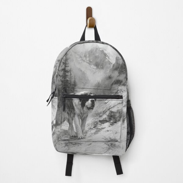 Item preview, A calm Saint Bernard trekking through a stormy mountain pass, Dogs in Motion designed and sold by CDC40.
