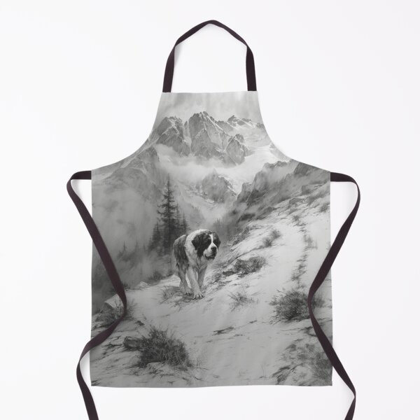 Item preview, A calm Saint Bernard trekking through a stormy mountain pass, Dogs in Motion designed and sold by CDC40.