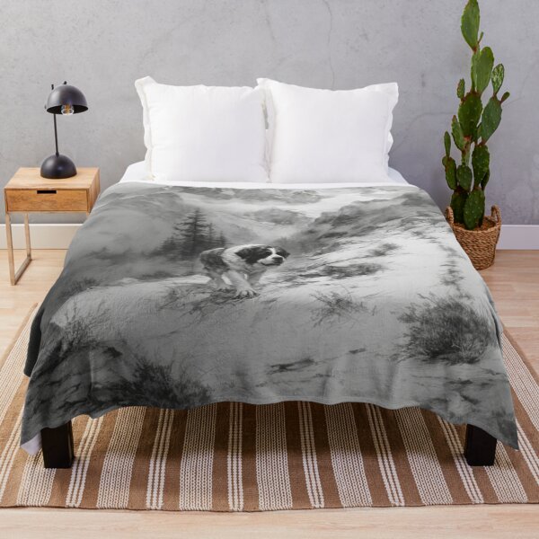 Item preview, A calm Saint Bernard trekking through a stormy mountain pass, Dogs in Motion designed and sold by CDC40.
