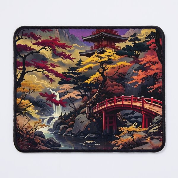 Item preview, Moonlit Pagoda Red Bridge Landscape designed and sold by athanasioungr.