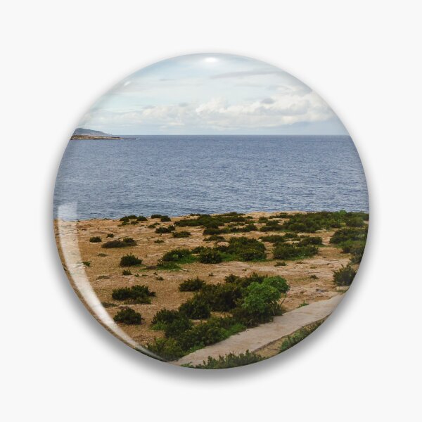 Item preview, Coastal Nature Path Through Green Bushes to the Sea Under a Cloudy Sky designed and sold by Nmallia.