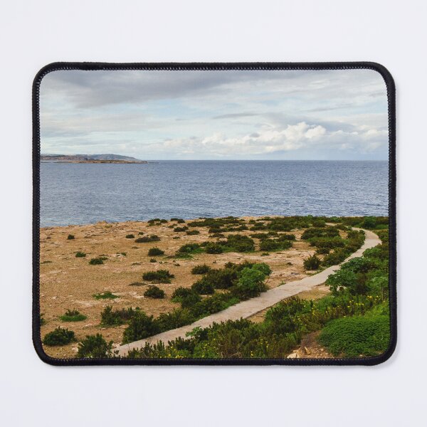 Item preview, Coastal Nature Path Through Green Bushes to the Sea Under a Cloudy Sky designed and sold by Nmallia.