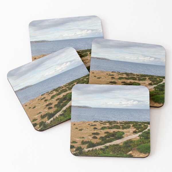 Item preview, Coastal Nature Path Through Green Bushes to the Sea Under a Cloudy Sky designed and sold by Nmallia.