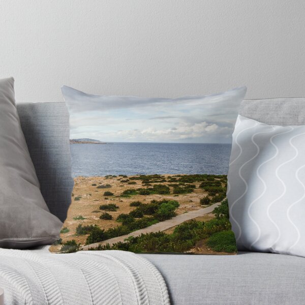 Item preview, Coastal Nature Path Through Green Bushes to the Sea Under a Cloudy Sky designed and sold by Nmallia.