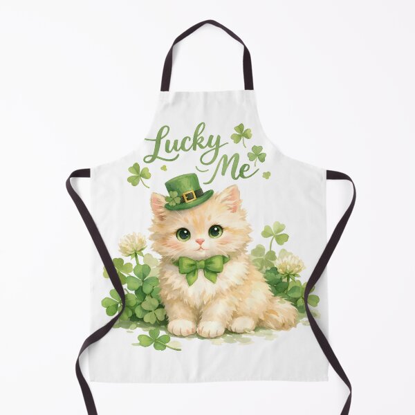 Item preview, Lucky Me St Patrick’s Day Cat – Cute Watercolor Shamrock Kitty Illustration designed and sold by Happy'CLICK'.