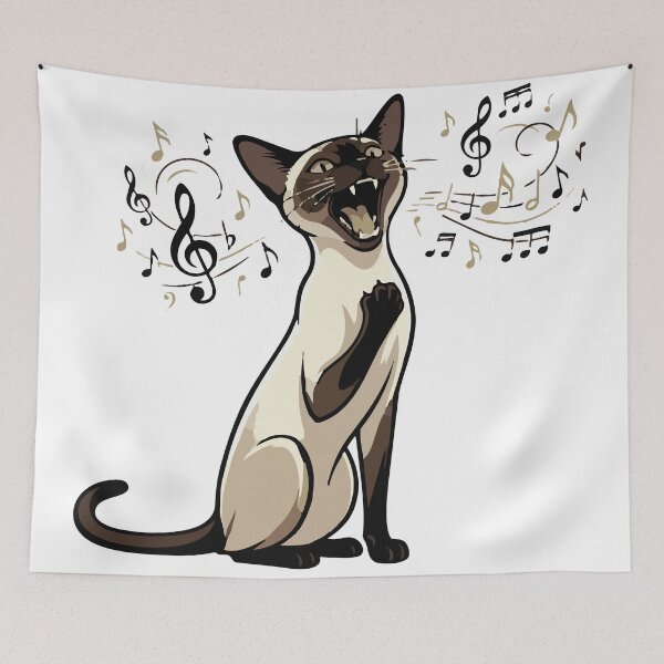 Item preview, Operatic Siren Singing Siamese Cat Funny designed and sold by Petzzz.
