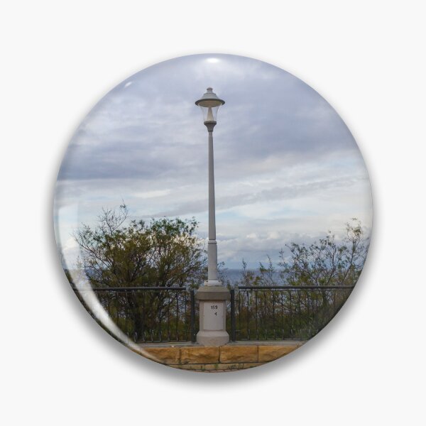 Item preview, Scenic Sea View From a Brick Terrace With Classic Lamp Post and Ocean Horizon designed and sold by Nmallia.
