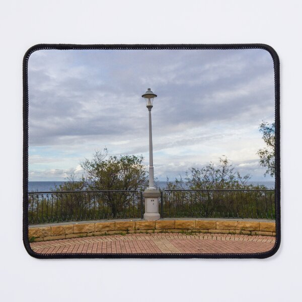 Item preview, Scenic Sea View From a Brick Terrace With Classic Lamp Post and Ocean Horizon designed and sold by Nmallia.