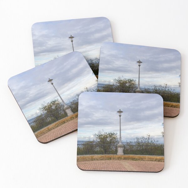 Item preview, Scenic Sea View From a Brick Terrace With Classic Lamp Post and Ocean Horizon designed and sold by Nmallia.