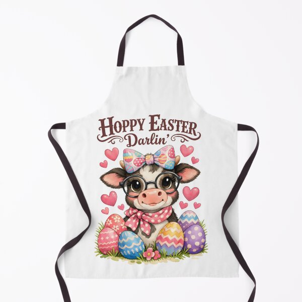 Item preview, Feliz Pascua, querida: linda vaca con gafas y huevos de Pascua pastel designed and sold by Happy'CLICK'.