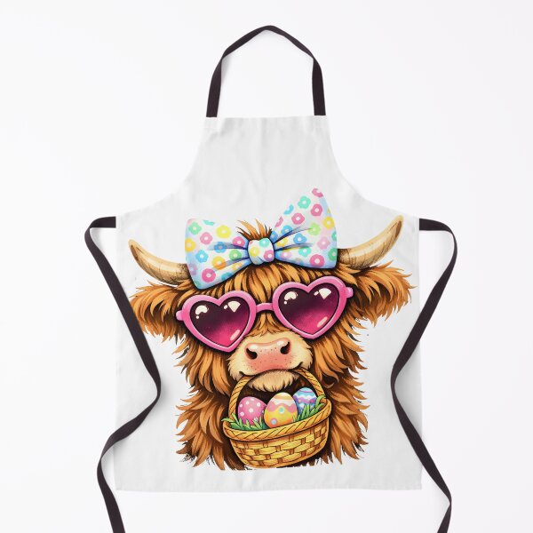Item preview, Cute Highland Cow Easter Eggs – Kawaii Spring Pastel Cow With Basket designed and sold by Happy'CLICK'.