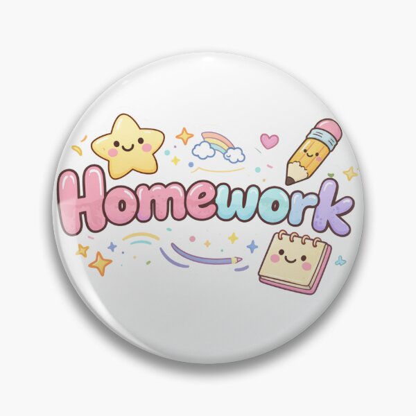 Item preview, Cute Homework Sticker – Kawaii Kids Planner Pastel Digital Sticker designed and sold by RonyMady.