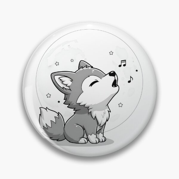 Item preview, Cute Chibi Wolf Pup Howling at Moon designed and sold by avwear.