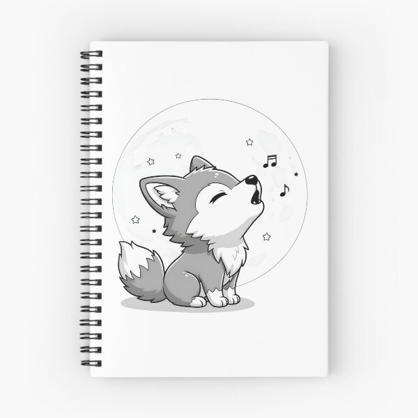 Item preview, Cute Chibi Wolf Pup Howling at Moon designed and sold by avwear.