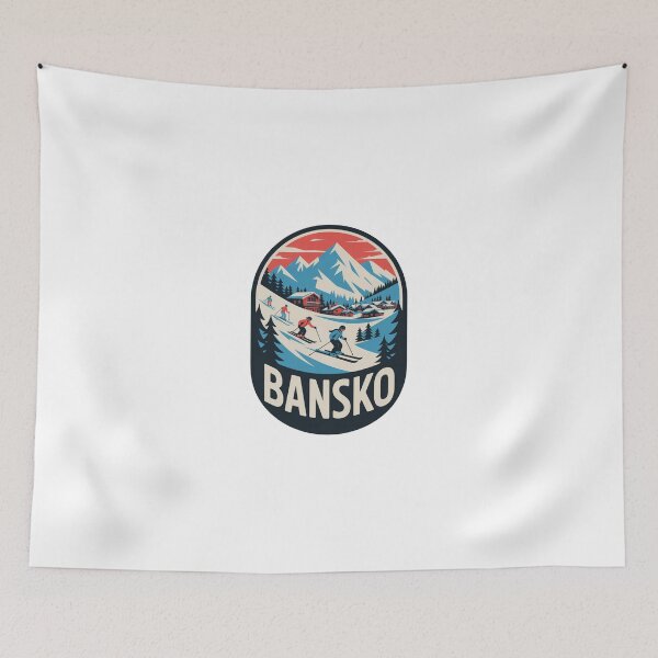 Item preview, Bansko Ski Resort Travel Sticker designed and sold by TulipaGraphics.