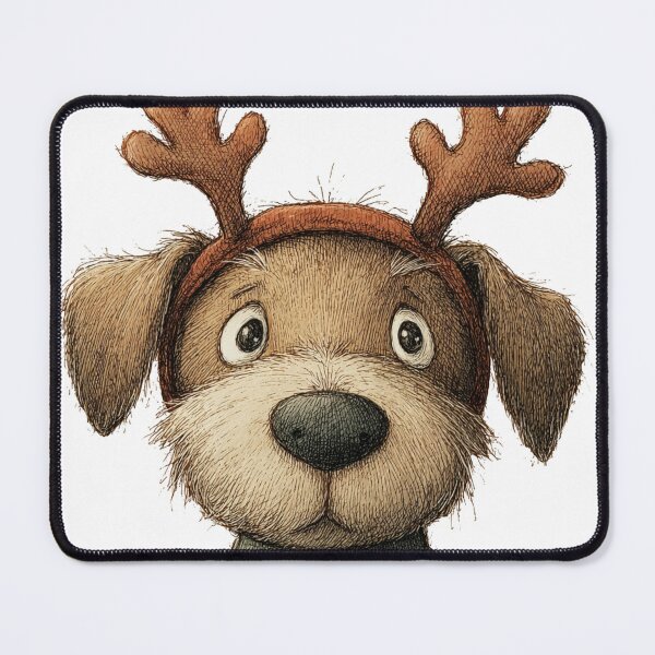 Item preview, Christmas Dog with Reindeer Antlers – Cozy Holiday Puppy Graphic Tee designed and sold by Happy'CLICK'.