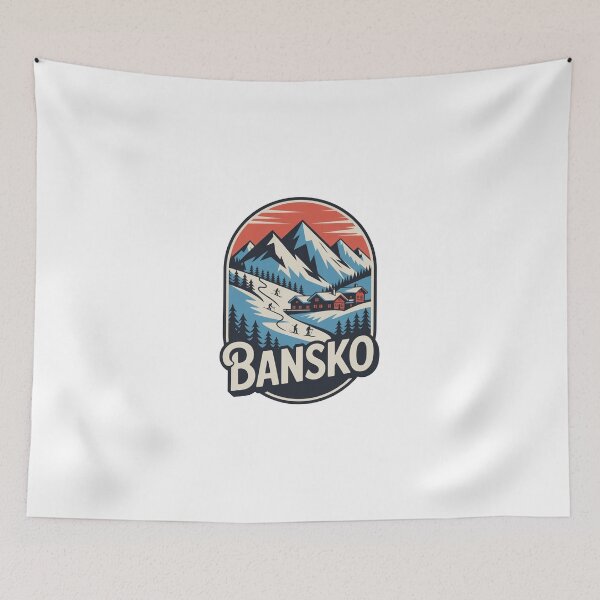 Item preview, Bansko Ski Resort Travel Sticker designed and sold by TulipaGraphics.