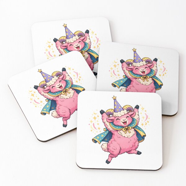 Item preview, Cute Pink Wizard Sheep – Magical Kawaii Fantasy Animal designed and sold by Senkov.