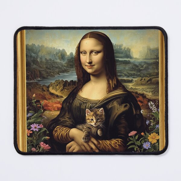 Item preview, Mona Lisa with Kitten designed and sold by burritosupreme.