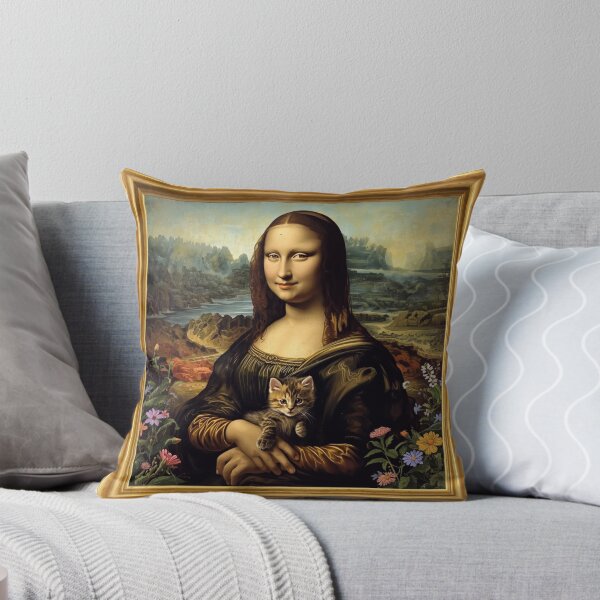 Item preview, Mona Lisa with Kitten designed and sold by burritosupreme.