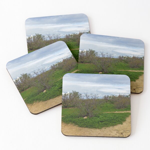 Item preview, Coastal Nature Path Through Green Bushes to the Sea Under a Cloudy Sky designed and sold by Nmallia.