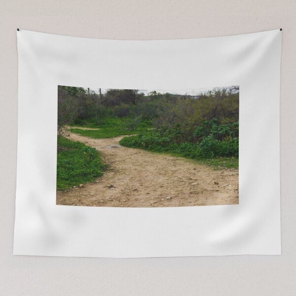 Item preview, Coastal Nature Path Through Green Bushes to the Sea Under a Cloudy Sky designed and sold by Nmallia.