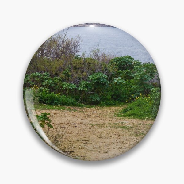 Item preview, Coastal Nature Path Through Green Bushes to the Sea Under a Cloudy Sky designed and sold by Nmallia.