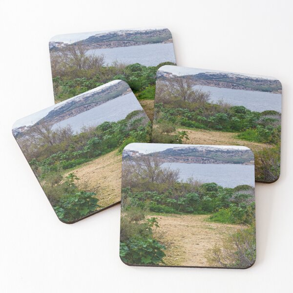 Item preview, Coastal Nature Path Through Green Bushes to the Sea Under a Cloudy Sky designed and sold by Nmallia.