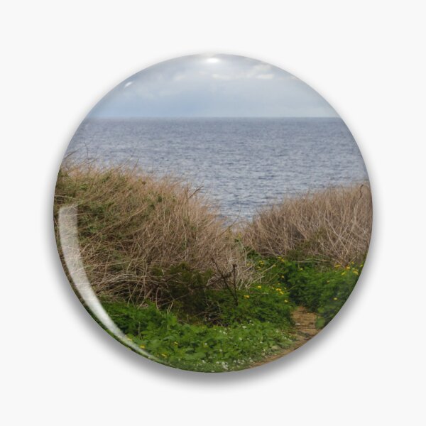 Item preview, Coastal Nature Path Through Green Bushes to the Sea Under a Cloudy Sky designed and sold by Nmallia.
