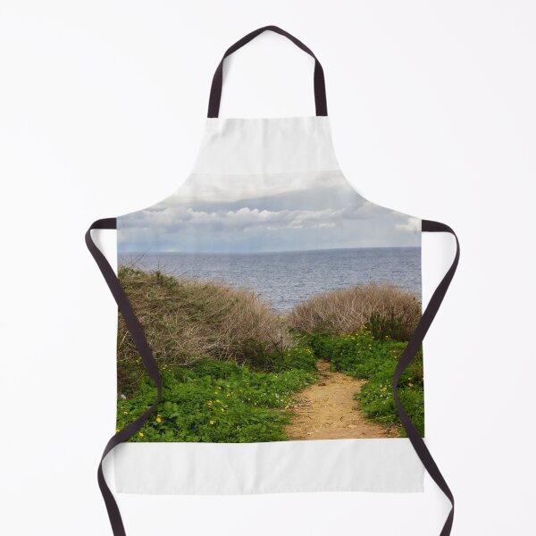 Item preview, Coastal Nature Path Through Green Bushes to the Sea Under a Cloudy Sky designed and sold by Nmallia.