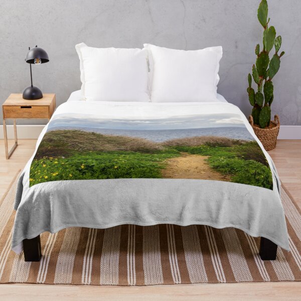 Item preview, Coastal Nature Path Through Green Bushes to the Sea Under a Cloudy Sky designed and sold by Nmallia.