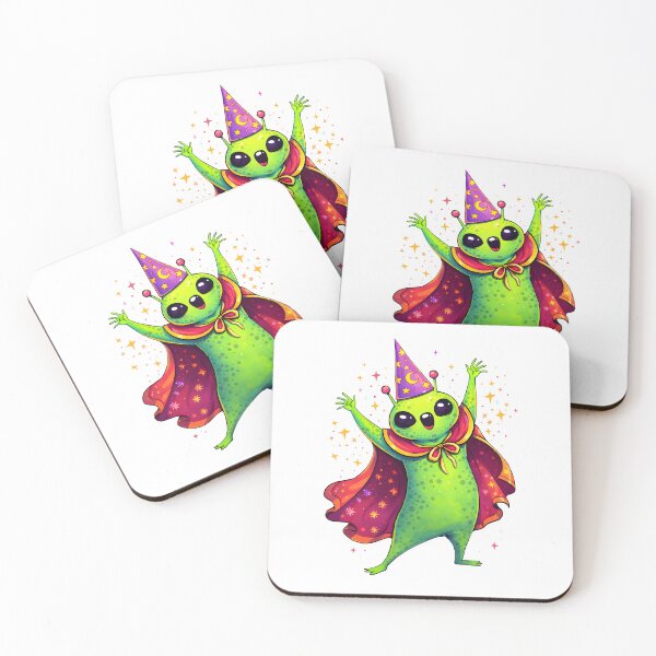 Item preview, Cute Alien Wizard with Starry Cape – Magical Space Character designed and sold by Senkov.