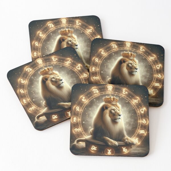 Item preview, Golden Leo Zodiac Portrait with Celestial Dust designed and sold by Zodiac Celestial Art.