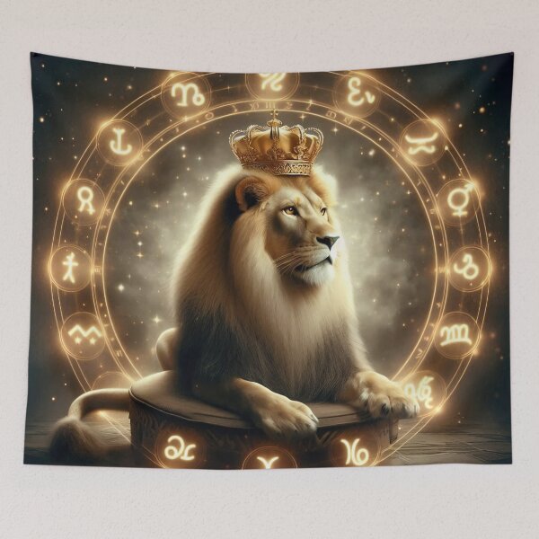 Item preview, Golden Leo Zodiac Portrait with Celestial Dust designed and sold by Zodiac Celestial Art.