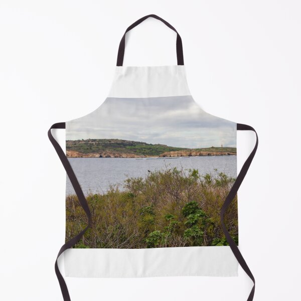 Item preview, Coastal Landscape With Calm Water, Distant Hills, And Lush Green Shoreline Bushes designed and sold by Nmallia.