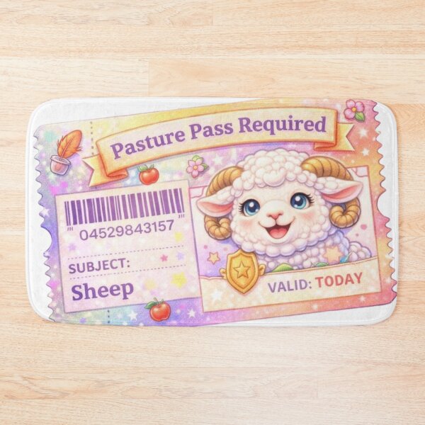 Item preview, Pasture Pass Required - Valid Today (My Little Sheep Sticker) designed and sold by Thpoar.