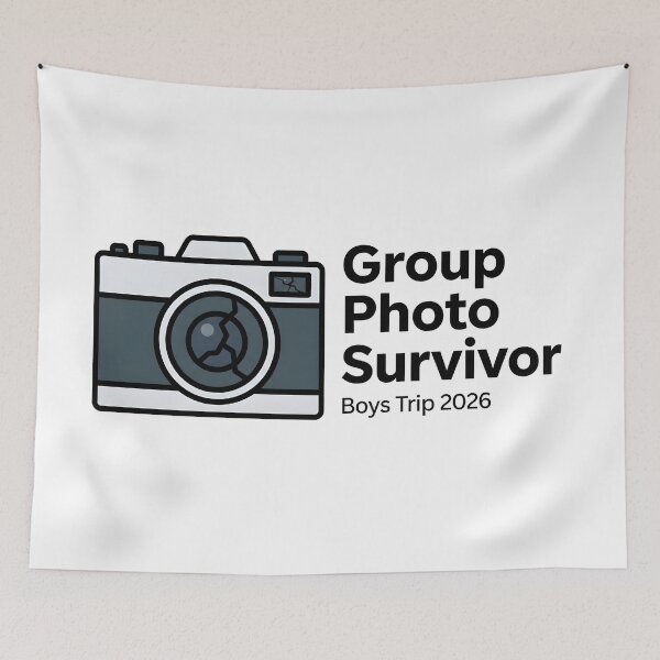 Item preview, Guys Trip Travel Humor Group Photo Survivor designed and sold by SplashTastic.