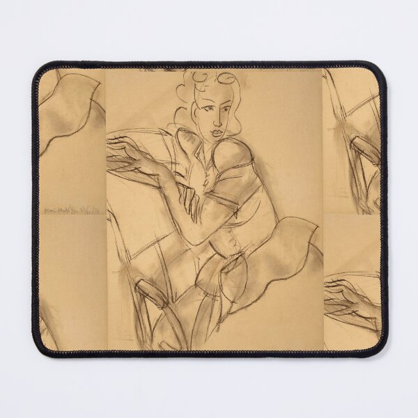 Item preview, Portrait De La Princesse Galitzine by Henri Matisse: Expressive Line Drawing designed and sold by artofuniverse.