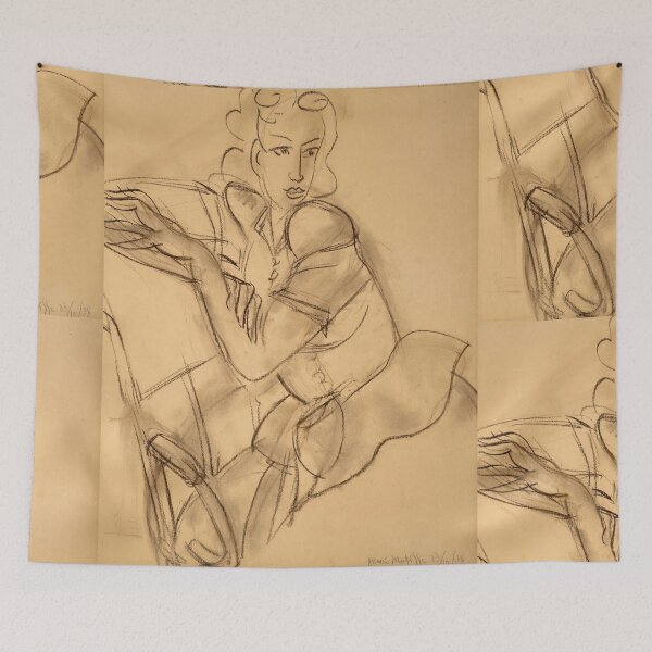 Item preview, Portrait De La Princesse Galitzine by Henri Matisse: Expressive Line Drawing designed and sold by artofuniverse.