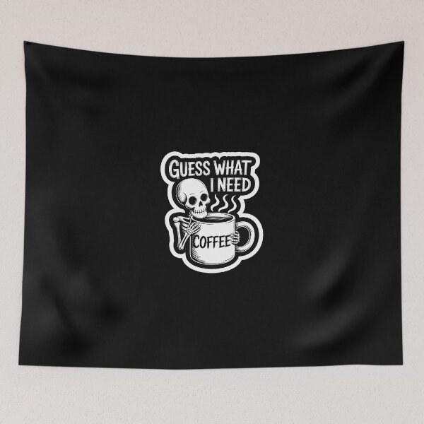 Item preview, Guess What I Need Funny Skeleton Coffee Addict designed and sold by Vintage Shapes.