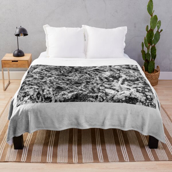 Item preview, Close-Up Of Craggy Moss And Dried Shrub On Rock Ledge In Monochrome Texture designed and sold by Nmallia.