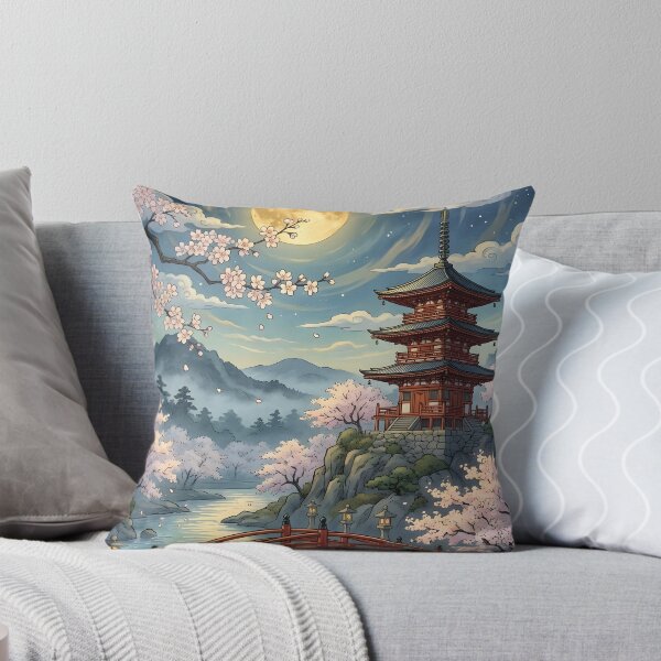 Item preview, Golden Moon Pagoda Sakura Bridge Scene designed and sold by athanasioungr.
