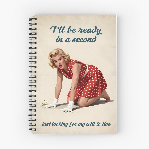 Item preview, I’ll Be Ready in a Second – Retro 50s Dark Humour Pop Art Poster designed and sold by MooLaLa.Store.