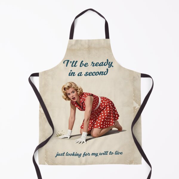 Item preview, I’ll Be Ready in a Second – Retro 50s Dark Humour Pop Art Poster designed and sold by MooLaLa.Store.